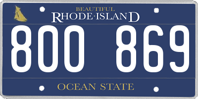 RI license plate 800869