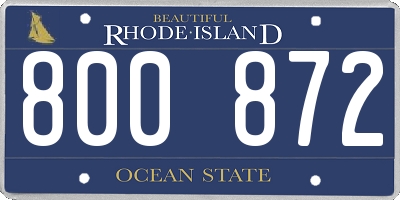 RI license plate 800872