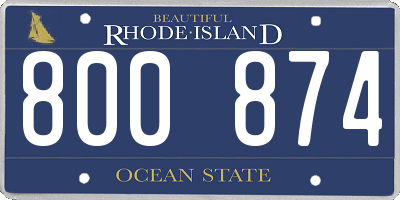RI license plate 800874
