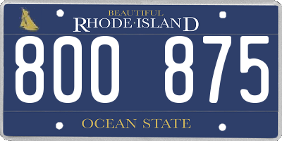 RI license plate 800875