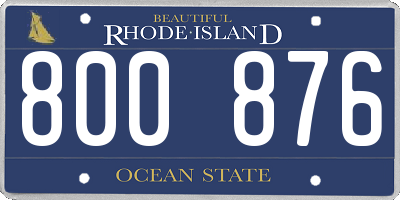 RI license plate 800876