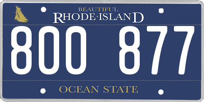 RI license plate 800877