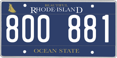 RI license plate 800881
