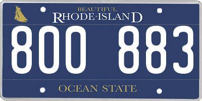 RI license plate 800883