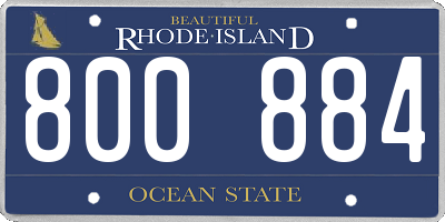RI license plate 800884
