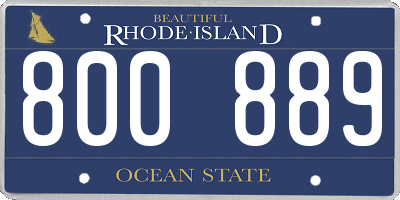 RI license plate 800889