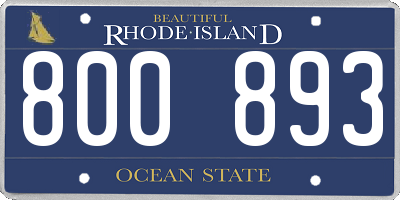 RI license plate 800893