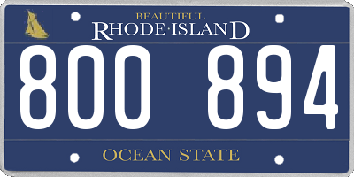 RI license plate 800894
