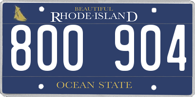 RI license plate 800904