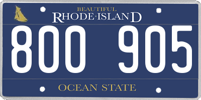 RI license plate 800905