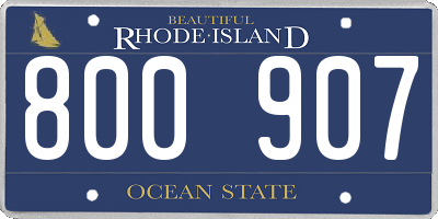 RI license plate 800907