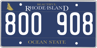 RI license plate 800908