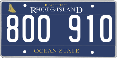 RI license plate 800910