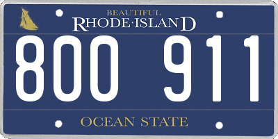RI license plate 800911