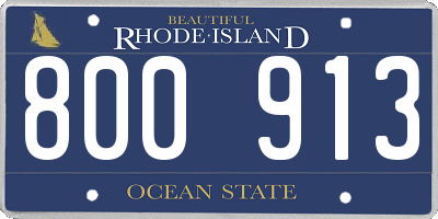 RI license plate 800913