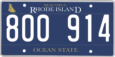 RI license plate 800914