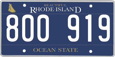 RI license plate 800919