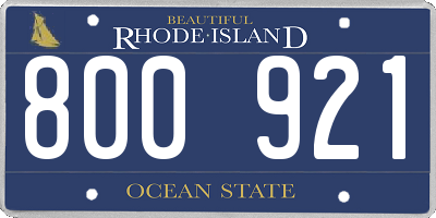 RI license plate 800921