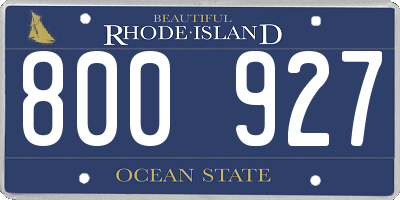 RI license plate 800927