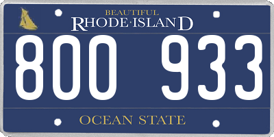 RI license plate 800933
