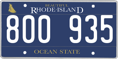 RI license plate 800935