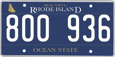 RI license plate 800936