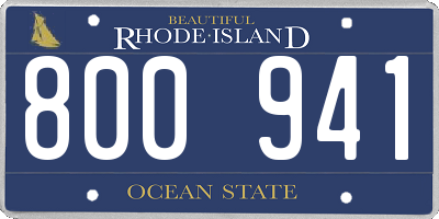 RI license plate 800941
