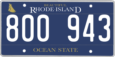 RI license plate 800943