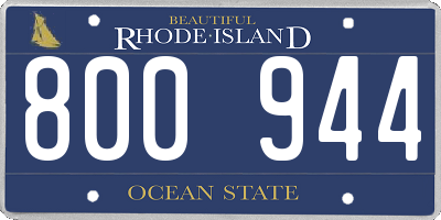 RI license plate 800944