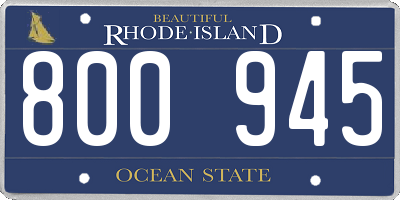 RI license plate 800945