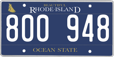 RI license plate 800948