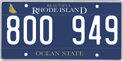 RI license plate 800949