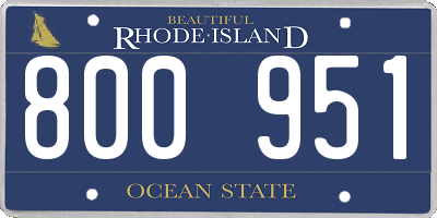 RI license plate 800951