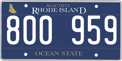 RI license plate 800959