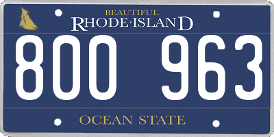 RI license plate 800963