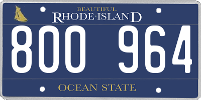RI license plate 800964