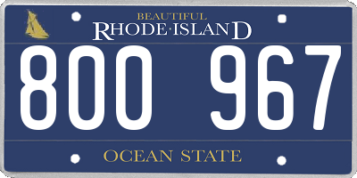 RI license plate 800967