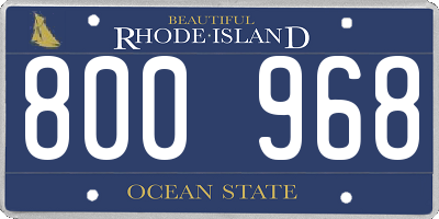 RI license plate 800968