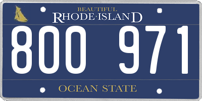 RI license plate 800971