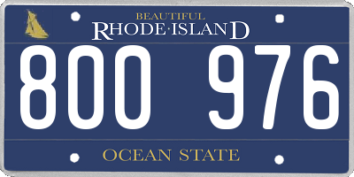 RI license plate 800976