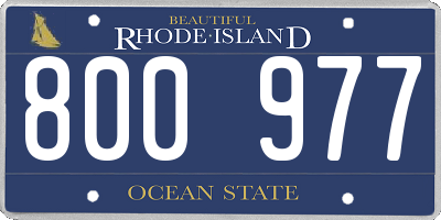 RI license plate 800977
