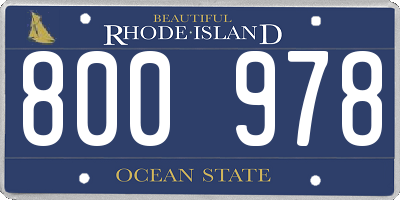 RI license plate 800978