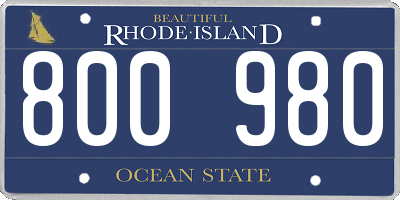 RI license plate 800980