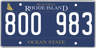 RI license plate 800983