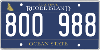 RI license plate 800988