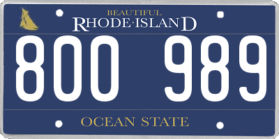 RI license plate 800989