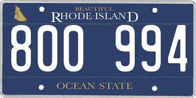 RI license plate 800994