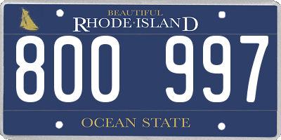 RI license plate 800997