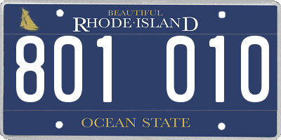 RI license plate 801010