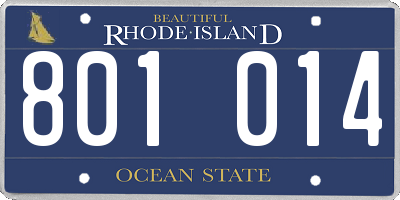RI license plate 801014